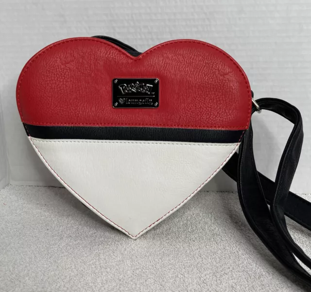 Loungefly Pokémon X Pokeball Heart Love Crossbody Purse Bag Heart Shaped RARE