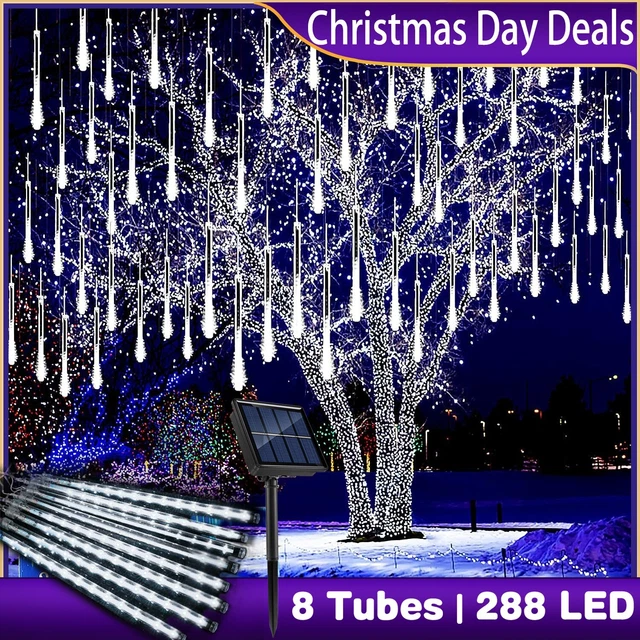 288 LED Solar Lights Meteor Shower Rain Tree String Light Outdoor Garden Party