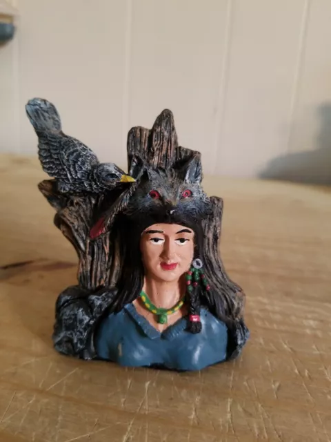 Native American Statue.3 1/2" Tall.free Shipping.