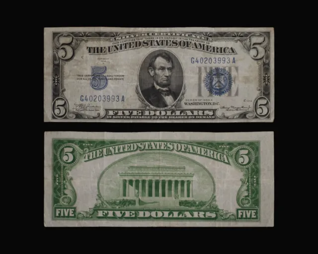 1934-A $5 Silver Certificate - Fr. 1651 US Currency