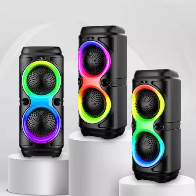 Tragbarer Bluetooth 5.0 Dual Lautsprecher Party Stereo Subwoofer Karaoke Speaker 2