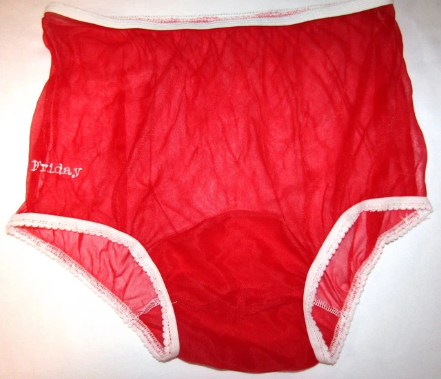VINTAGE NYLON PANTIES Sheer Silky Smooth Satin Wide Gusset Lace 6 17