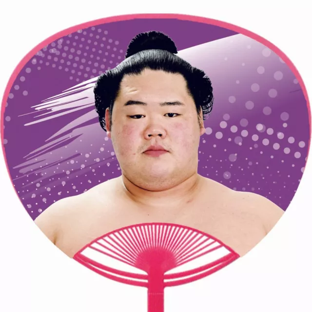 Sumo Wrestler Meisei Cheering Uchiwa Fan Japanese Hand Held 13.5×9.5in