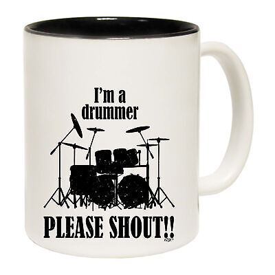 Im A Drummer Please Shout Music Drums - Funny Novelty Coffee Mug - Gift Boxed