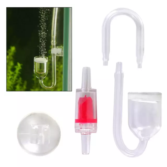 Aquarium Fish Tank CO2 Dioxide Diffuser Check Valve U Shape Glass Tube Suction