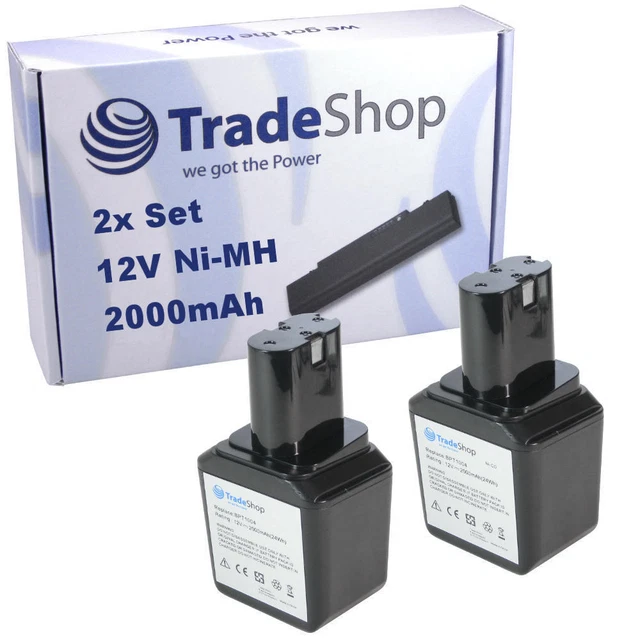 2x TradeShop Ni-MH Akku 12V / 3000mAh – Ersatz Für Bosch 2607335014 U.a., Für Bohrer & Mehr