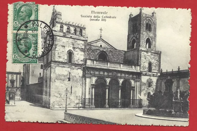 CARTOLINA VG ITALIA - MONREALE - Facciata della Cattedrale - 1913