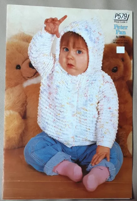 Original Peter Pan Dk Babies Hooded Jacket 18"-22" Knitting Pattern P579