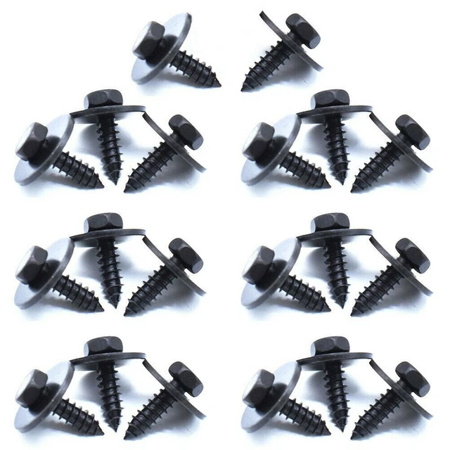 Universal Metal Black Repair Screws Retainer Clips For Car Body Fender Bumper