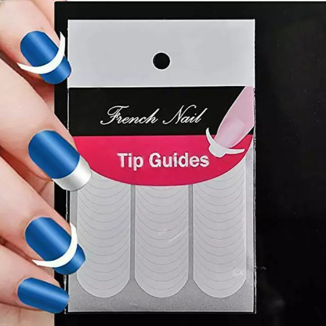 French Tip Stencil Guides Nail Art Stickers Template Manicure Tool Oval  Lines