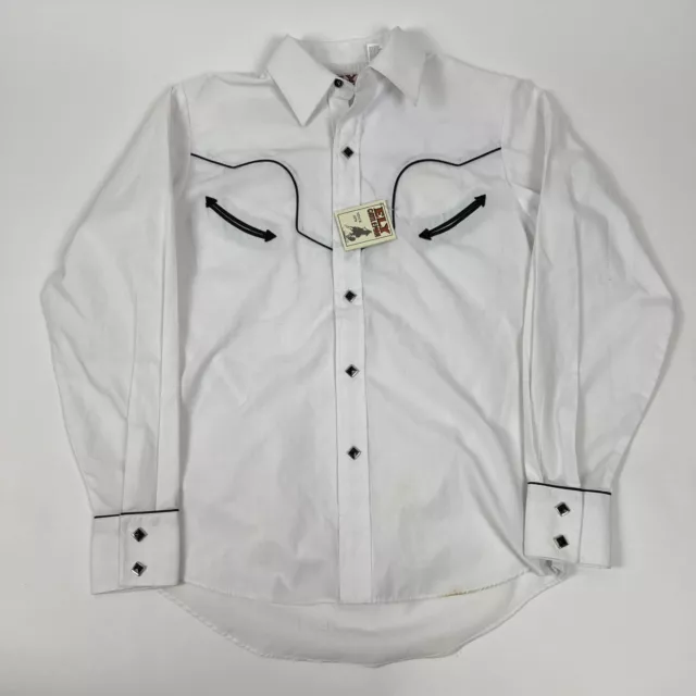 Ely Cattleman Shirt NWT Youth Boys Large White Snap Button Western Rodeo