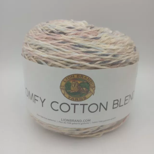 Lion Brand Comfy Cotton Blend Yarn Chai Latte 7oz  #3 Weight 392 Yds Cotton/Poly