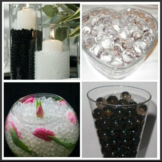 300000 Clear Water Gel Beads Vase Filler Jelly Beads Floating Transparent  Water Gel Pearls For Floating Candle Making, Wedding Centerpieces Planting