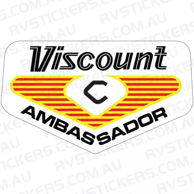 1x 340mm VISCOUNT 1970s AMBASSADOR LOGO vintage retro Caravan decal