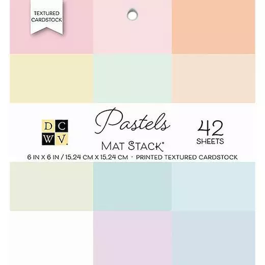 DCWV 6"x6" Textured Cardstock Stack 42pcs - Pastels