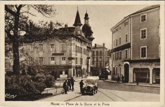 CPA AK Macon Place de la Barre et la Poste FRANCE (1174026)