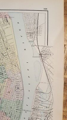 VERY NICE Antique Colored MAP/GRAY'S - SAINT LOUIS - The National Atlas 1893 3