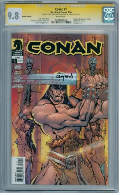 Conan 1 Campbell Bondage Variant Cgc 9.8 Signature Series Signed Nord Dark Horse