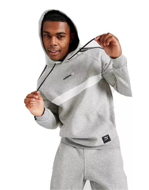 ADIDAS ORIGINALS ZX Fleece Tracksuit Full Zip Hoodie Black Joggers Size Small 82.00 PicClick UK