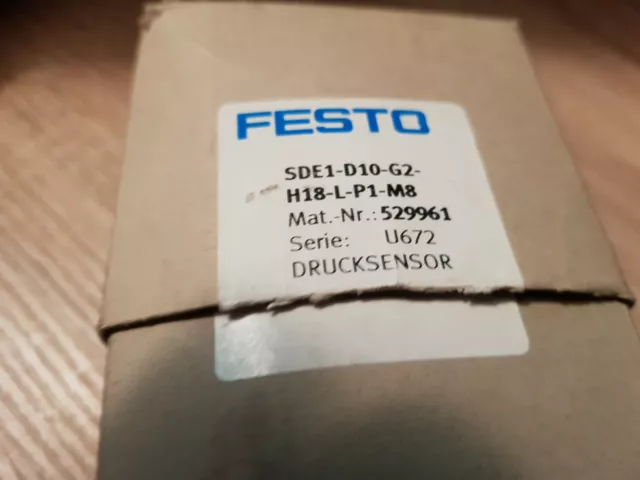 FESTO Drucksensor SDE1-D10-G2-H18-L-P1-M8, Art. 529961, NEU, OVP 3