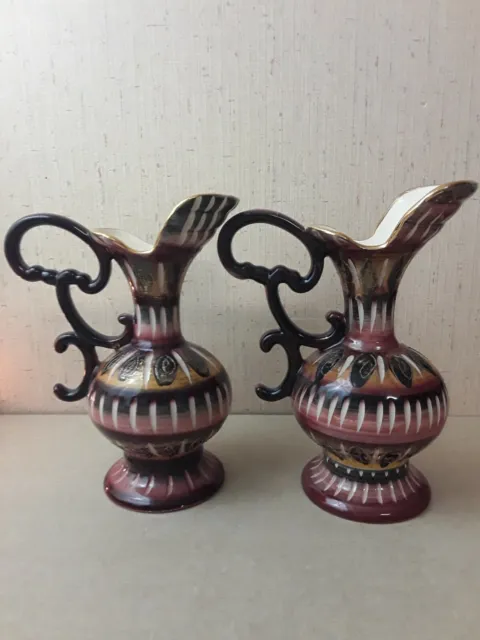 H. Bequet Quaregnom Matching Pitcher Vases