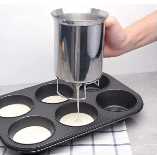 Pancake / Cupcake Batter Dispenser Tool - Stainless Steel - Baking Holds 3 Cups
