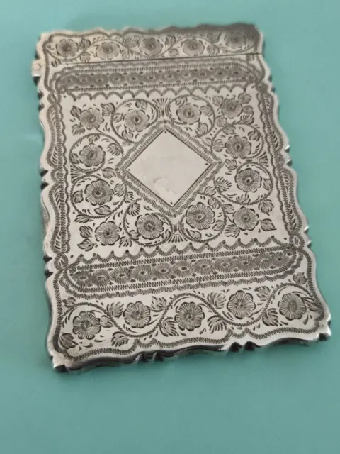 Antique Solid Silver.  Makers George Unite Calling Card Case  Birmingham 1887.