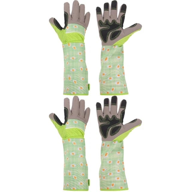 2 Pairs Gants De Jardinage En Tissu Manquer Avant Bras Dames Jardinier