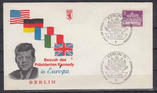 Präsident John F. Kennedy Besuch in Berlin Sonderstempel 26.8.1983 Berlin12 (407