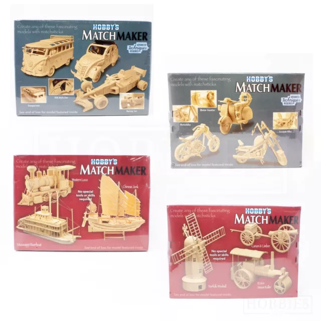 Matchstick Kits Wood Modelling Match Craft Bikes Boats Buildings Matchmaker