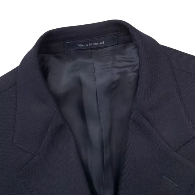 Mint! 38 R Ermenegildo Zegna " Trofeo "  Solid Navy Blue Flannel Weight Blazer