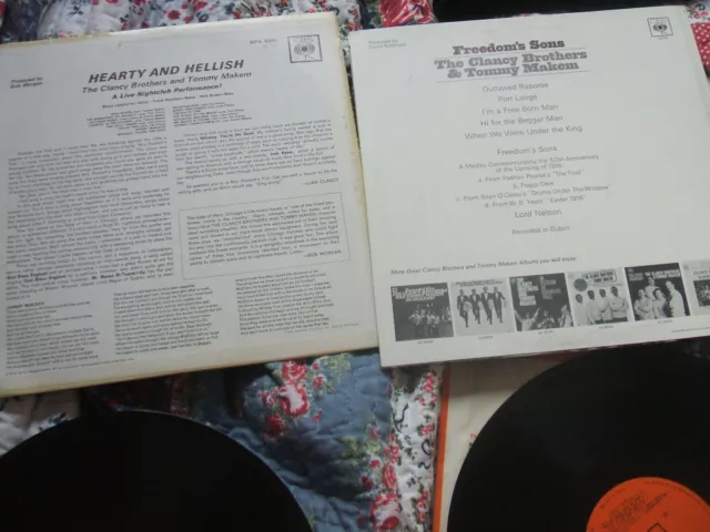 The Clancy Brothers 2 vinyl LPs, CBS Records 2