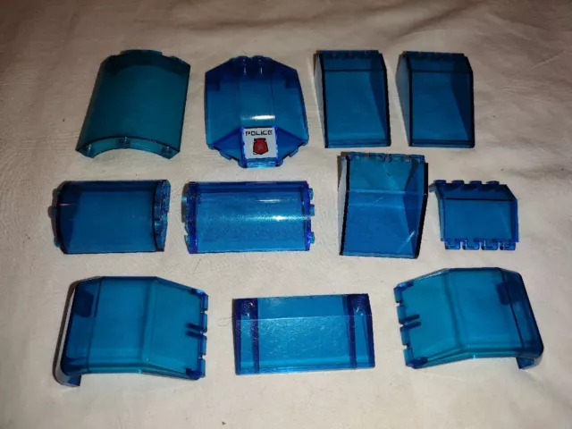 Lego Lot 11 Pcs Transparent Blue Windshield Window Variety Building Pieces