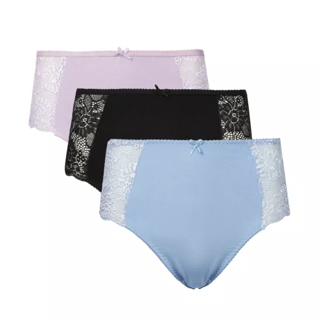 Womens Midi Briefs Cotton Lace Knickers Sexy Ladies Underwear Plus Sizes 14-32