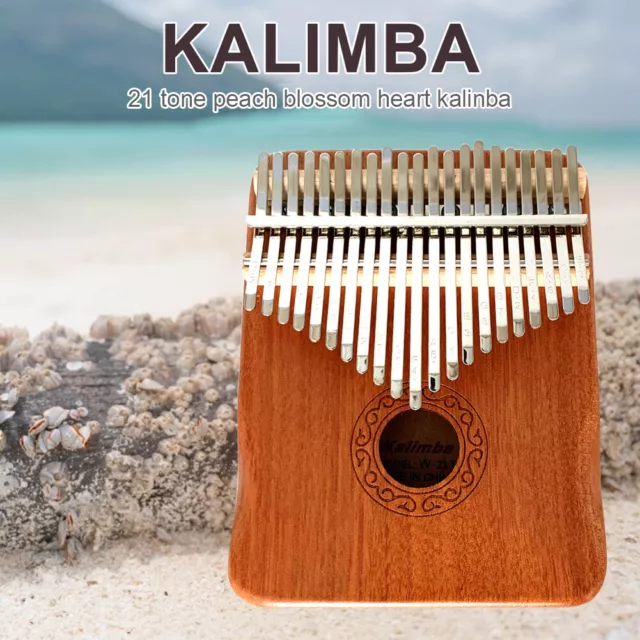 Mahogany 21 Key Kalimba Thumb Piano Mbira Musical Instrument Gift for Beginners 3