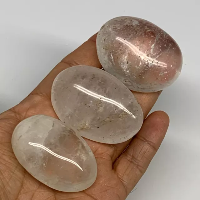 152.4g, 1.9"-2", 3pcs. Natural Quartz Crystal Palm-Stone Polished Reiki, B29015
