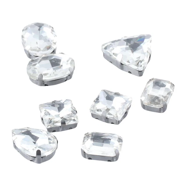Mixed Shapes Sew on Rhinestones Glass Crystal Sew on Crystals Gems  Earring