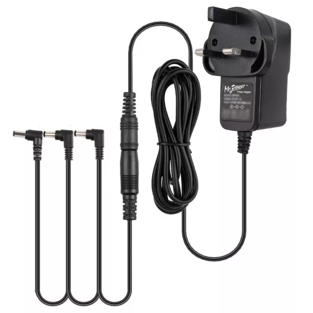 Guitar Pedal UK 9V Power Supply Adapter & 3 Way Splitter Cable For Boss Digitech