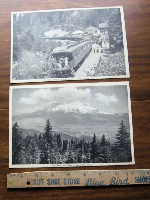 The Shasta Limited, Shasta Springs Southern Pacific RR Postcard + Mount Shasta