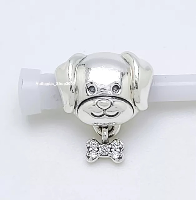 New 100% Authentic Pandora 925 Ale Silver Pet Dog & Bone Charm 792254C01