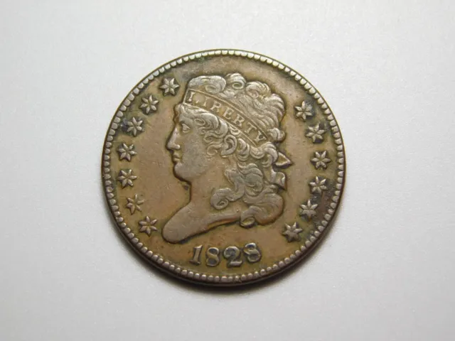 Old Us Coin 1828 Classic Head 13 Stars   1/2 Half Cent