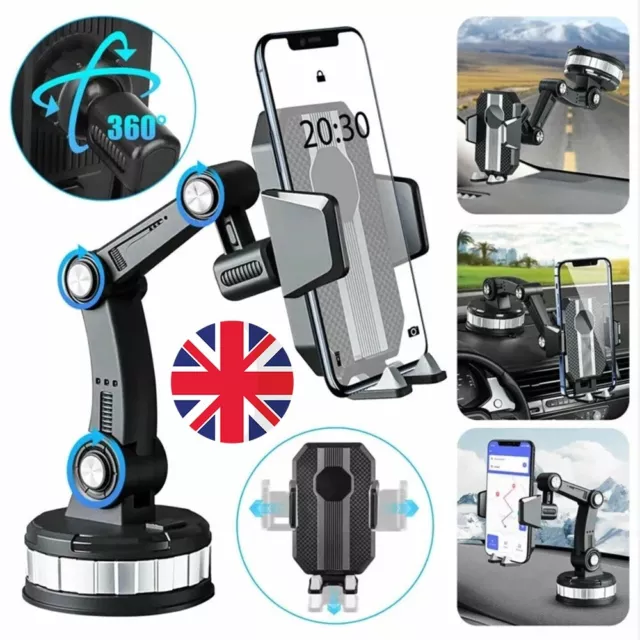 Car Phone Holder 360° Rotatable Suction Dashboard Windscreen Support GPS Mount