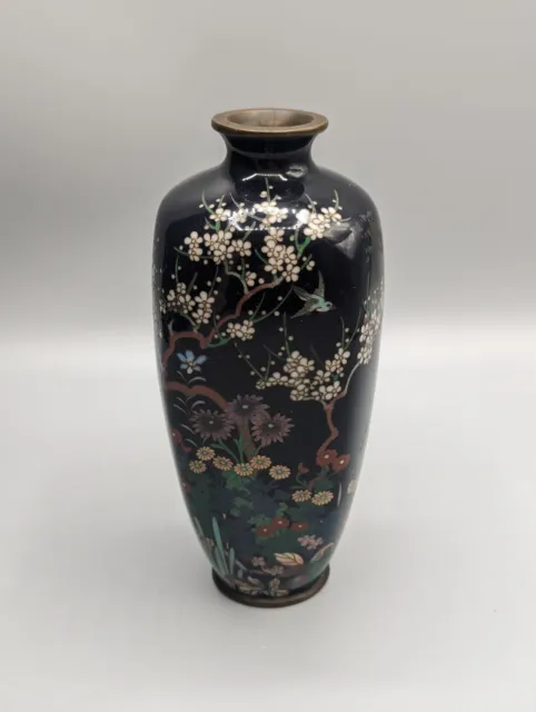 Japanese Cloisonné Vase Meiji Period 19th Century, Signed Possible Ota Tamashiro 2