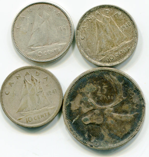 Canada 80% silver bullion lot 55 cents face value   lotjun4044