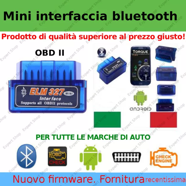 Mini Interfaccia Diagnosi Auto Obd2 Bluetooth Canbus Android Tablet Phone Torque