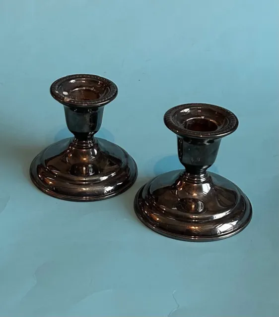 Birks Canada Regency Plate E P Copper Silverplate Pair of Candlestick Holders