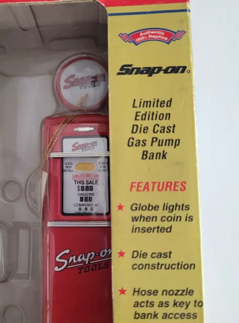 Snap On Tools Diecast Gas Pump Bank Limited Edition