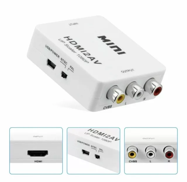 HDMI2AV Mini Converter HDMI To AV Adapter HDMI to RCA 1080P HD Video Audio