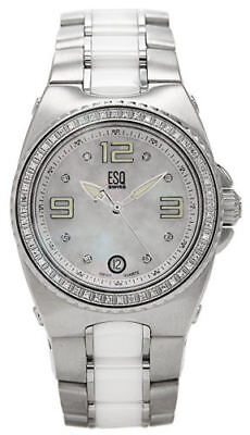 ESQ by Movado Women's Bali Diamond Stainless Steel & White Ceramic Watch 7101264