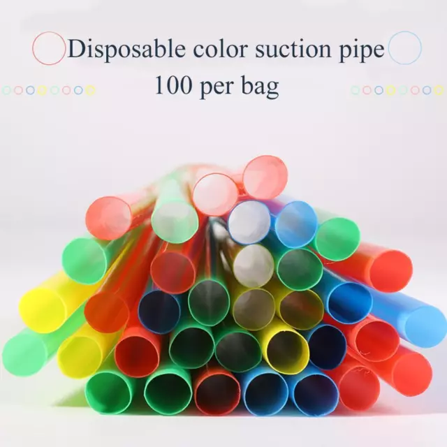 100Straws Plastic Bendy Colourful Straws Birthday Wedding Summer Party-Drink-NEW